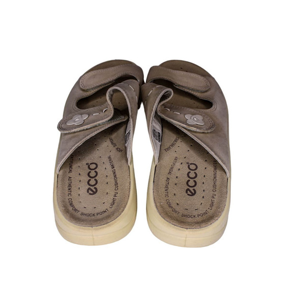 Ecco Comfort Sandals Slip On Double Strap Adjustable Flower Detail 40 - Picture 4 of 5